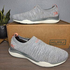 NEW!!! KURU Women’s Slip‑On Knit Sneakers 7 Gray Lightweight Comfort Walking
